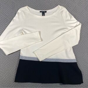 White House Black Market Color Block Sweater Size M *small flaw, see pics